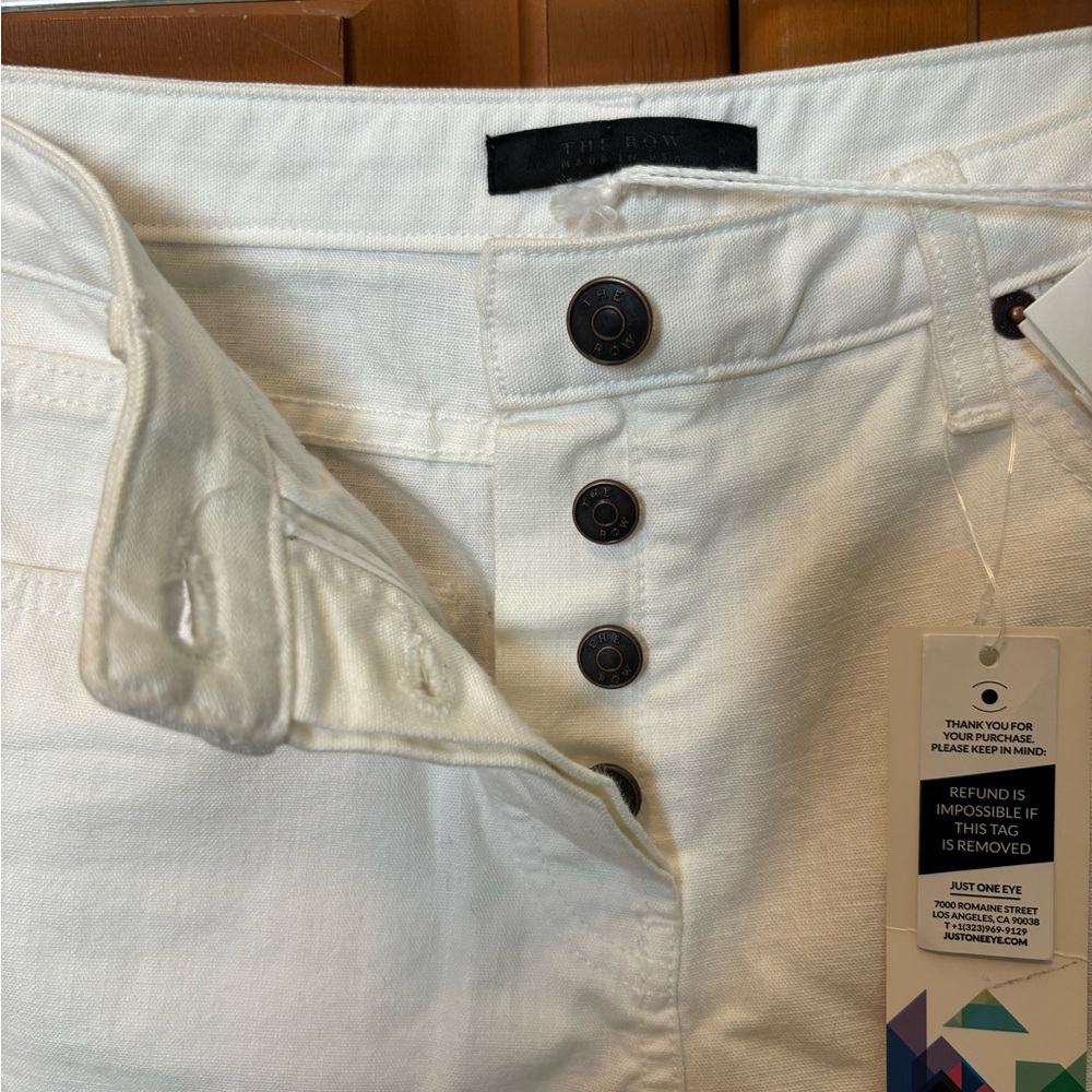 $550 The Row Ashland White Mid-Rise Straight Denim Jeans 0 NWT - Picture 12 of 15